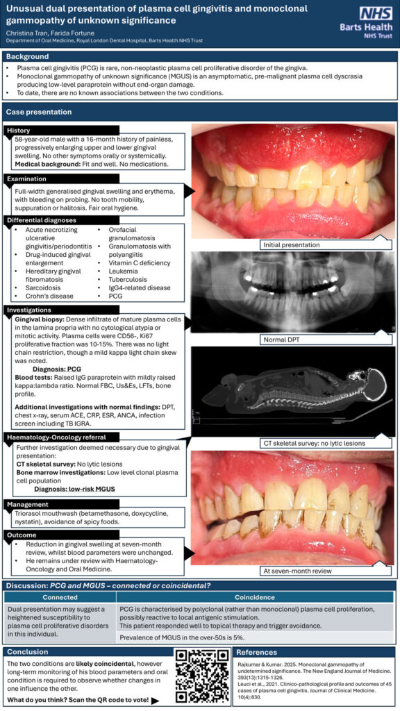 Unusual dual presentation of plasma cell gingivitis and monoclonal gammopathy of unknown significance